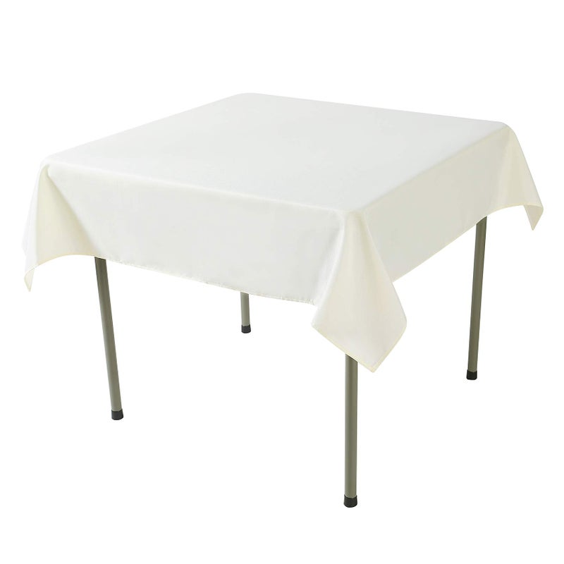 Cupuamon Square Tablecloth 52x52 inch Washable Polyester Fabric Table Cloth for Wedding Party Dining Banquet Decorationï¼ˆ52x52,Ivoryï¼‰ - Image 2